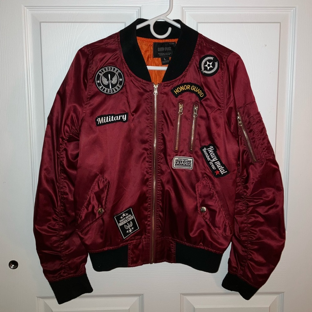 Red Fox Women’s Bomber Jacket with Patches (NOT insulated)